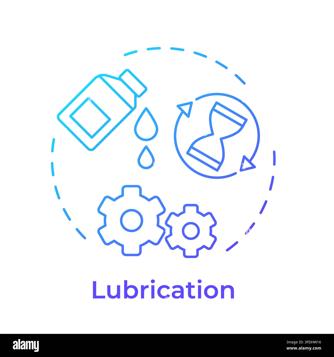 Lubrication blue gradient concept icon Stock Vector