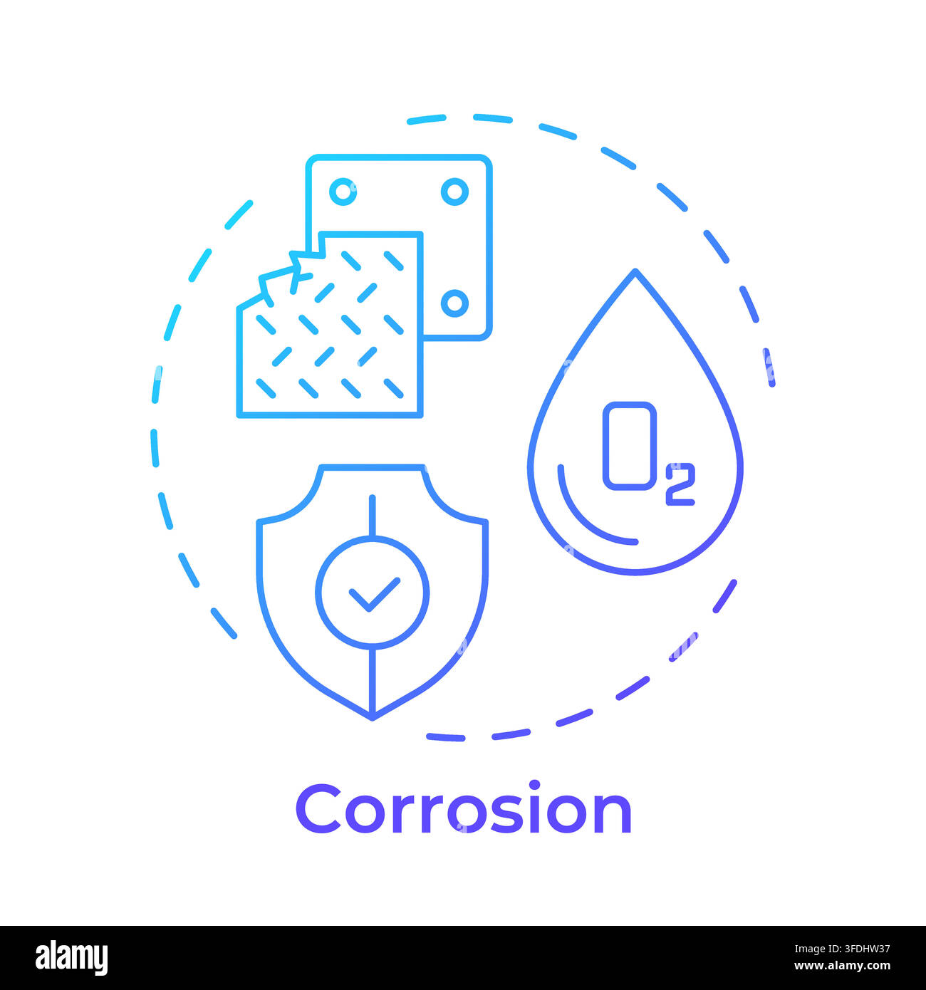 Corrosion blue gradient concept icon Stock Vector