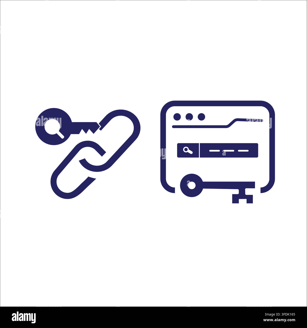 SEO  link building and website search optimization solid icon set Stock Vector