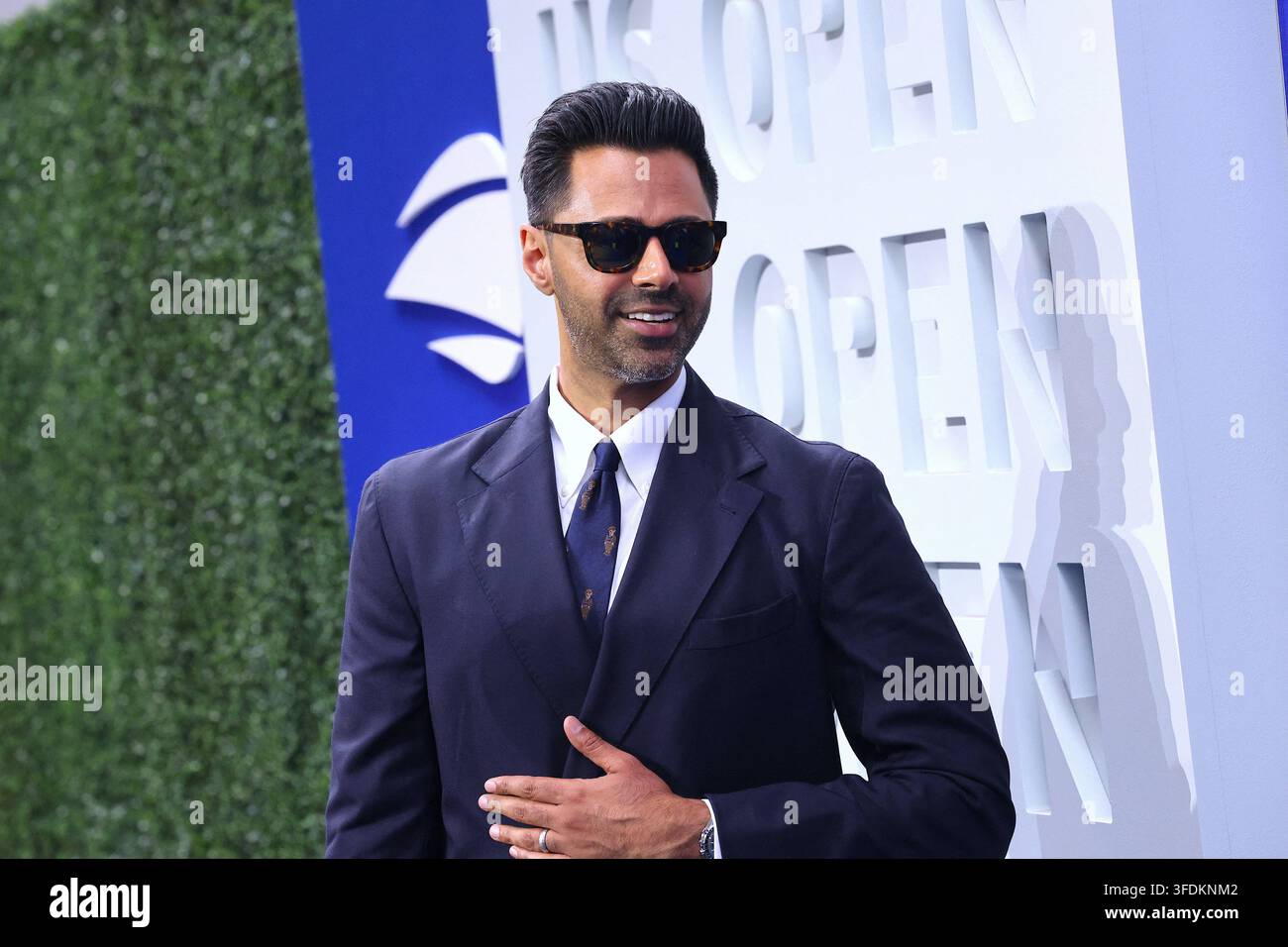 Hasan Minhaj with his wife arrive at the night session on day 2 at the ...