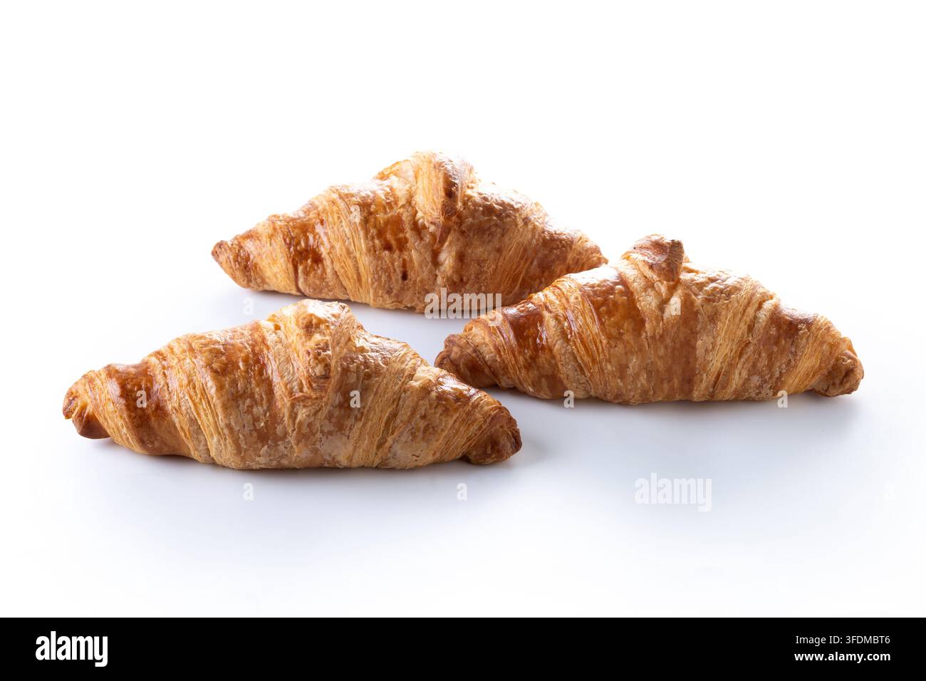 Fresh croissants isolated on white background Stock Photo