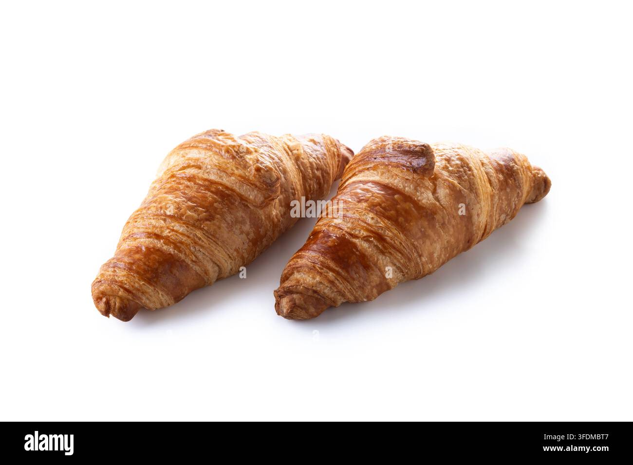 Fresh croissants isolated on white background Stock Photo