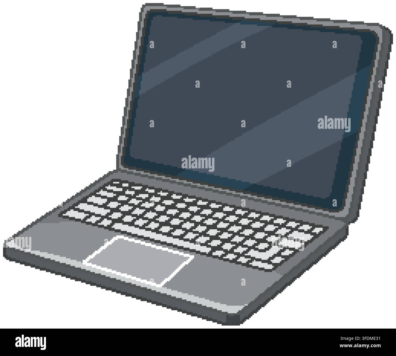 Screen Line Reader For Computer A clean vector illustration of an open grey laptop computer with a ...