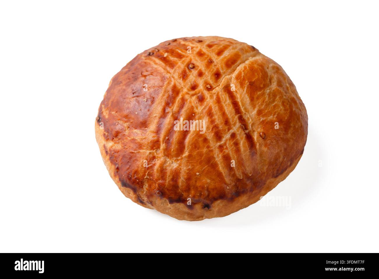 Pogaca isolated on white background. Turkish pastry product Stock Photo