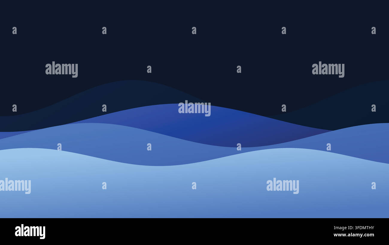 Abstract Wavy Background with Layered Curves for Presentation Design Stock Vector