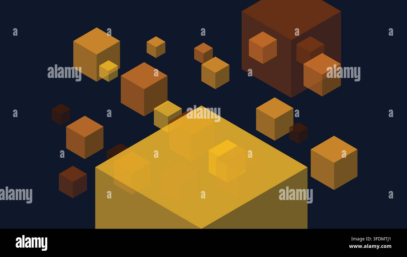 Abstract Isometric 3D Cubes Geometric Background Stock Vector