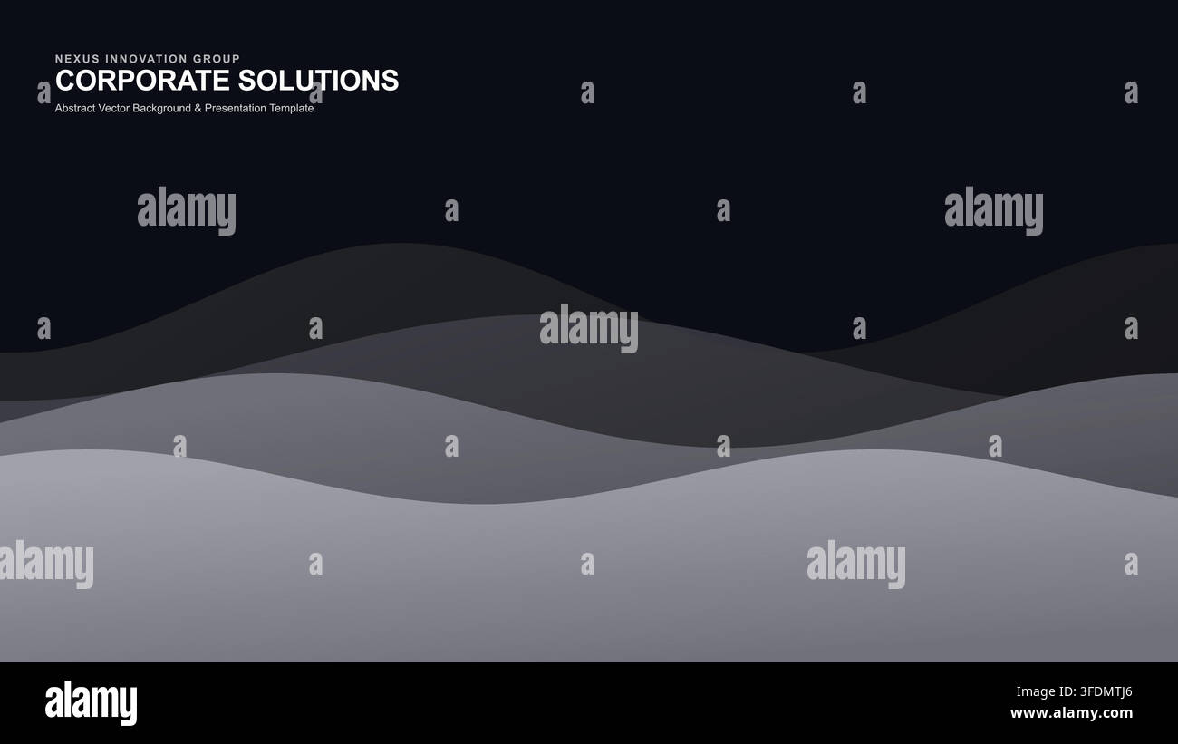 Abstract Wavy Background with Layered Curves for Presentation Design Stock Vector