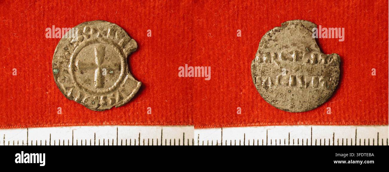 Carolingian coins from Alsace, specifically denier coins, issued during ...