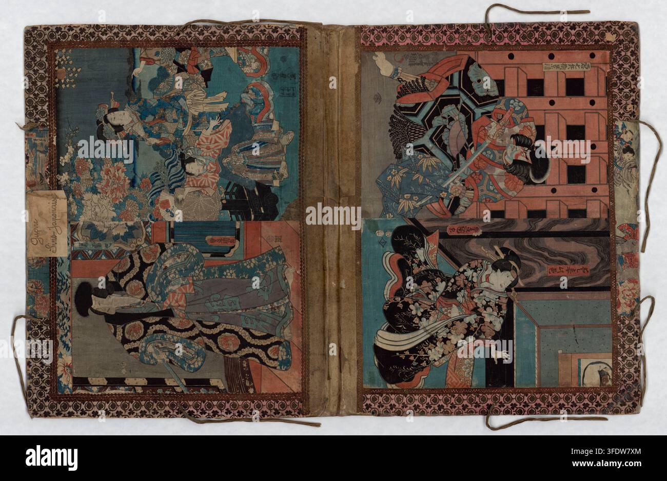 A two-panel folding screen presenting scenes from the First Sino ...