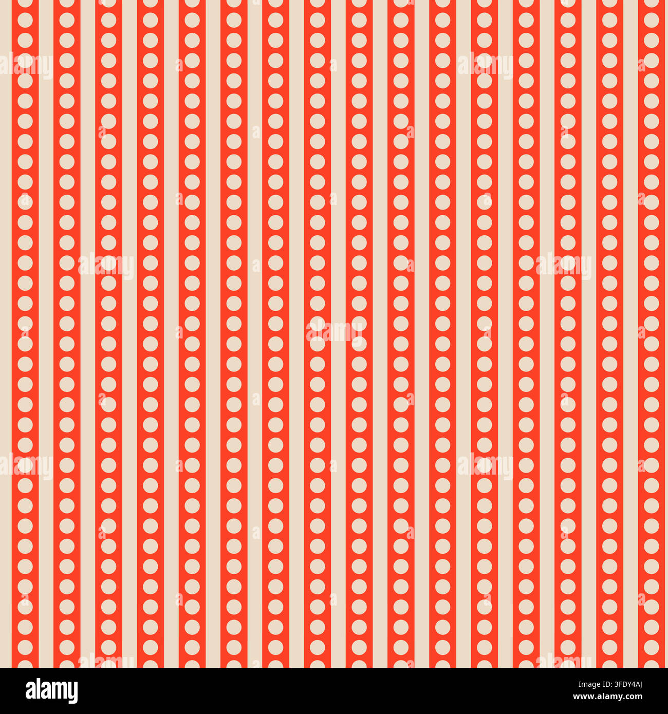 Red Cream Dotted Striped Design Stock Vector