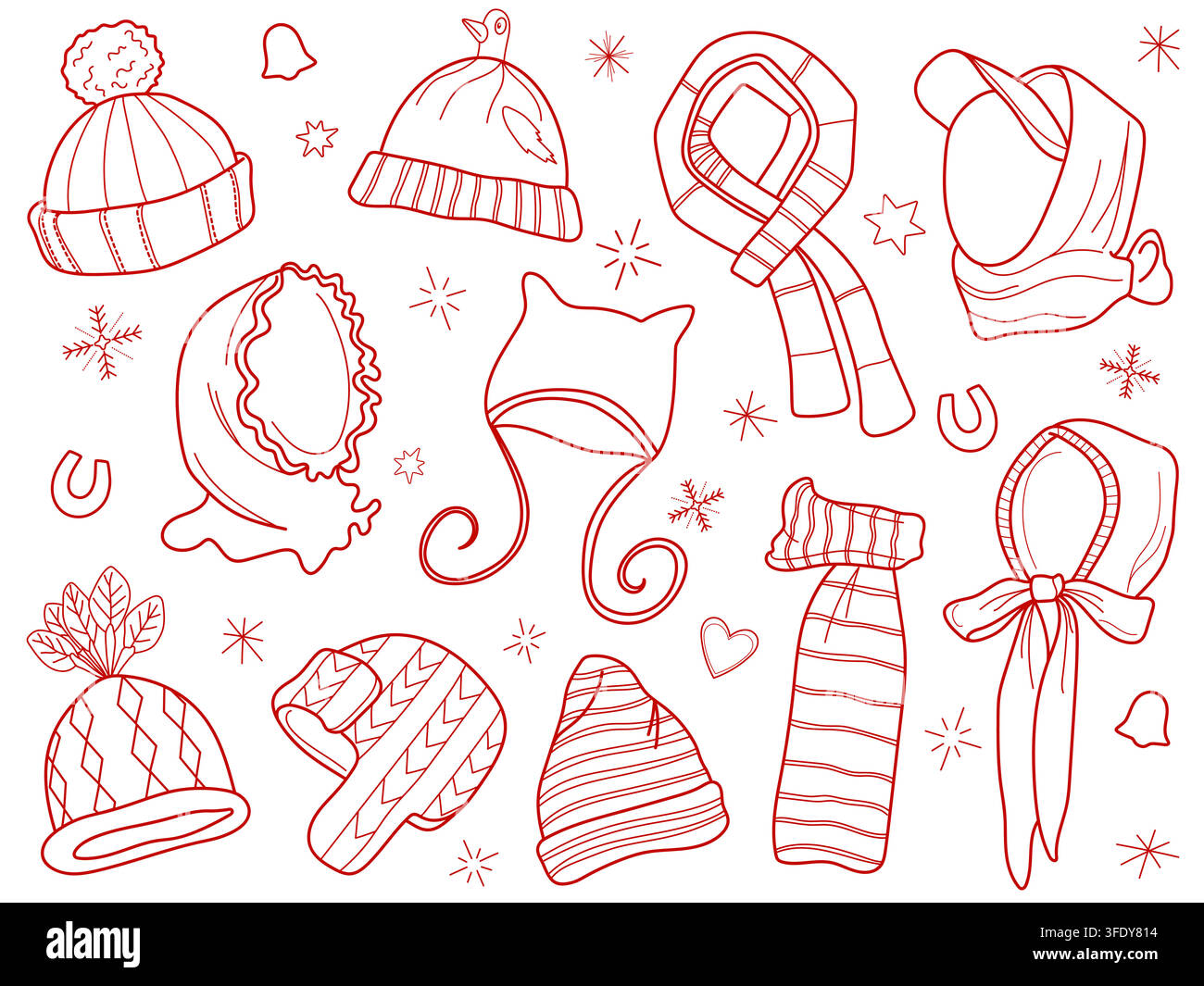 Winter accessories collection  Stock Vector