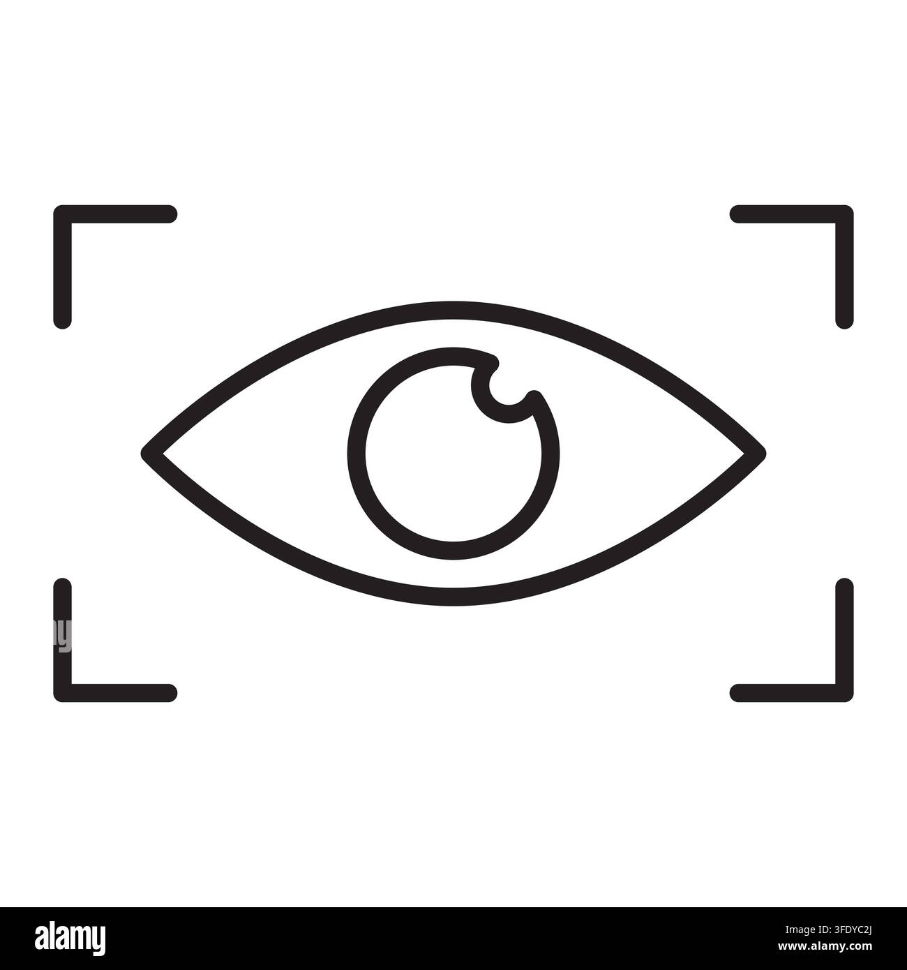 Eye vision scan focus bracket minimal icon vector graphic. eps 10. Stock Vector