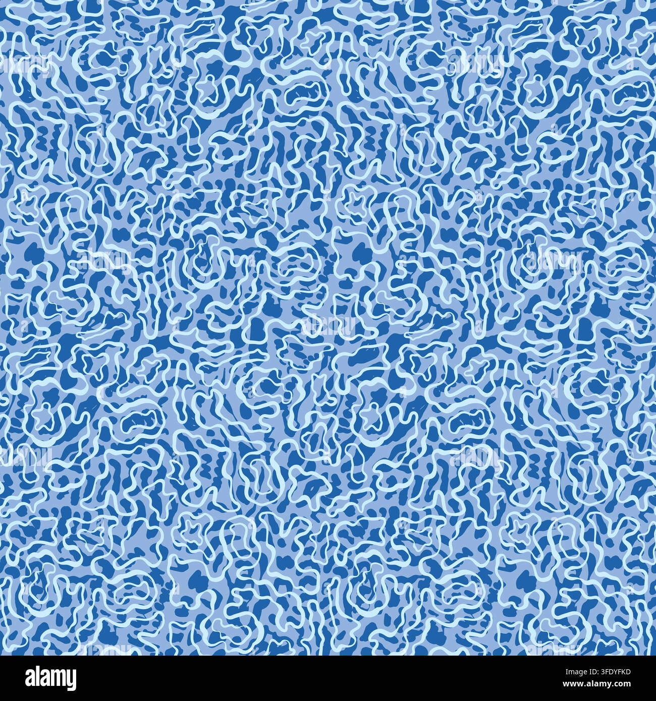 Blue waves abstract seamless pattern flowing lines Stock Vector