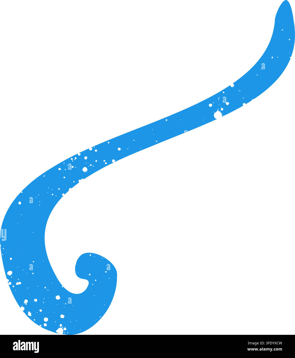 Hand drawn doodle abstract scribble blue element. Simple textured noise effect isolated white background item Stock Vector