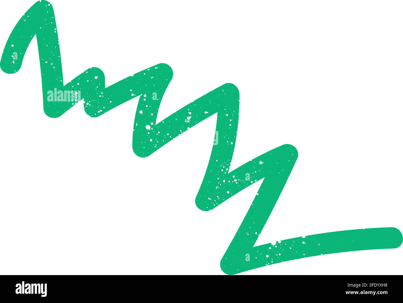 Hand drawn doodle abstract scribble green element. Simple textured noise effect isolated white background item Stock Vector