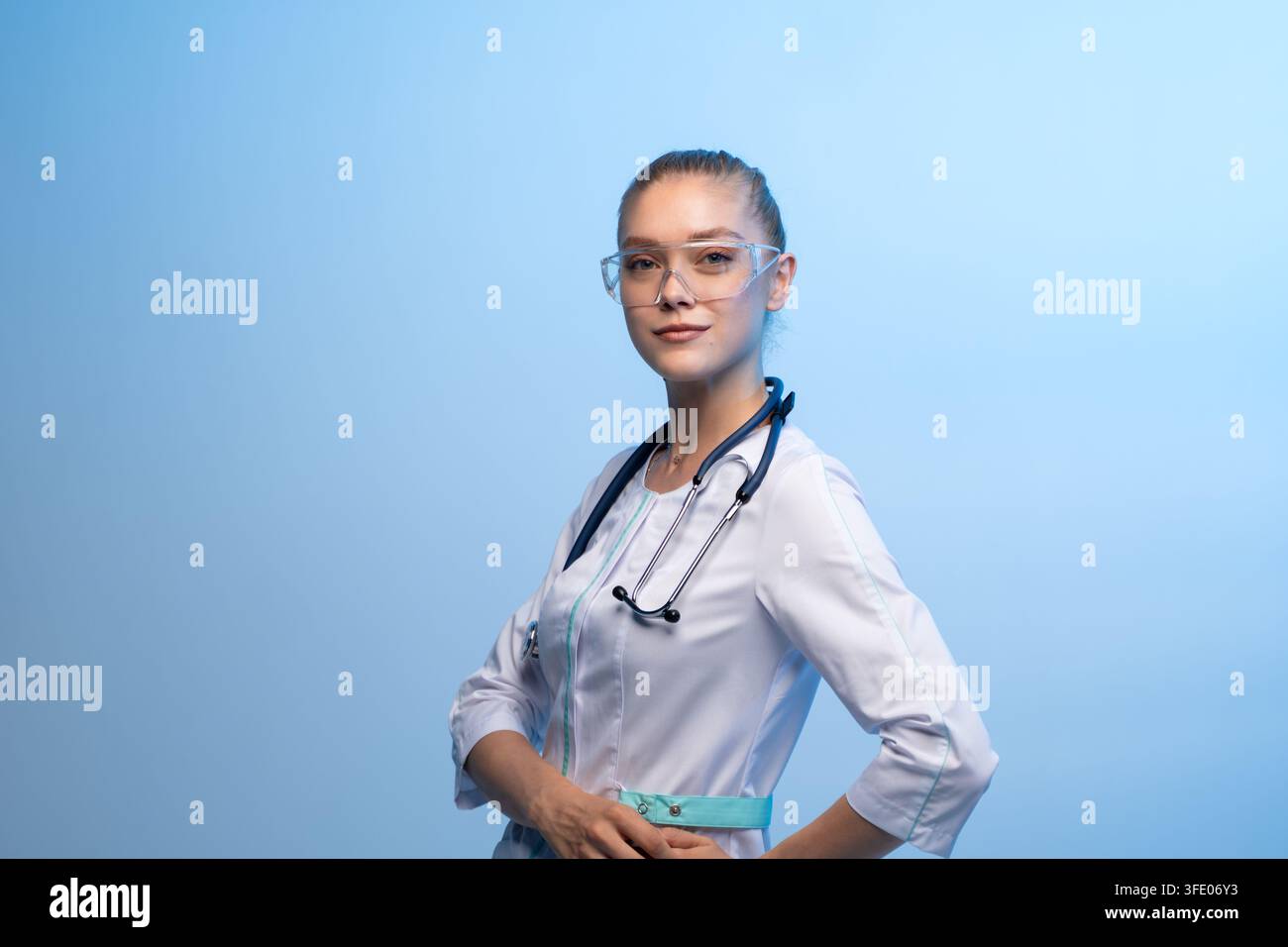 Woman wearing glasses coat hi-res stock photography and images - Alamy