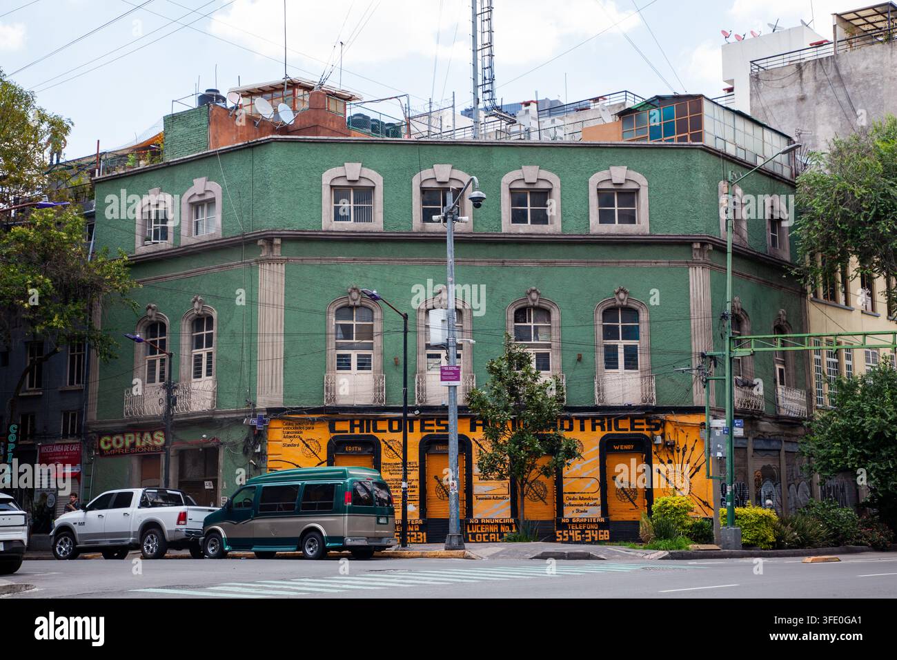 Colourfull building in Mexico City Stock Photo