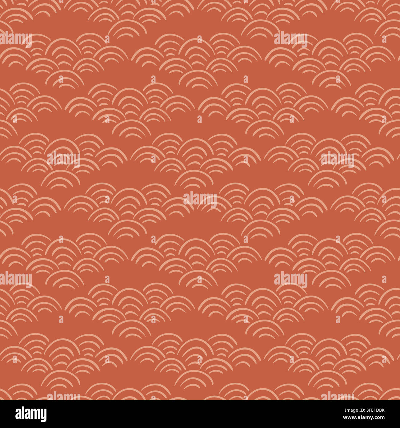 Seamless Asian pattern repeating seigaiha wave row Stock Vector