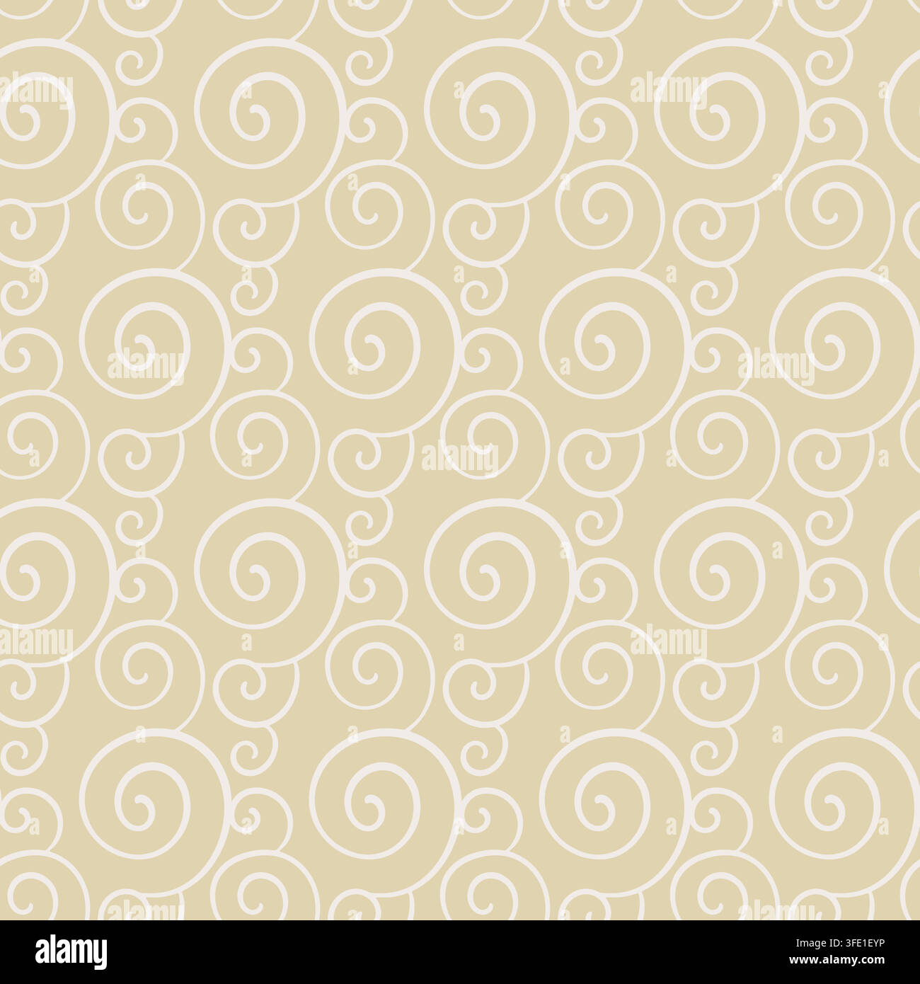 Seamless beige Asian pattern elegant spiral clouds Stock Vector