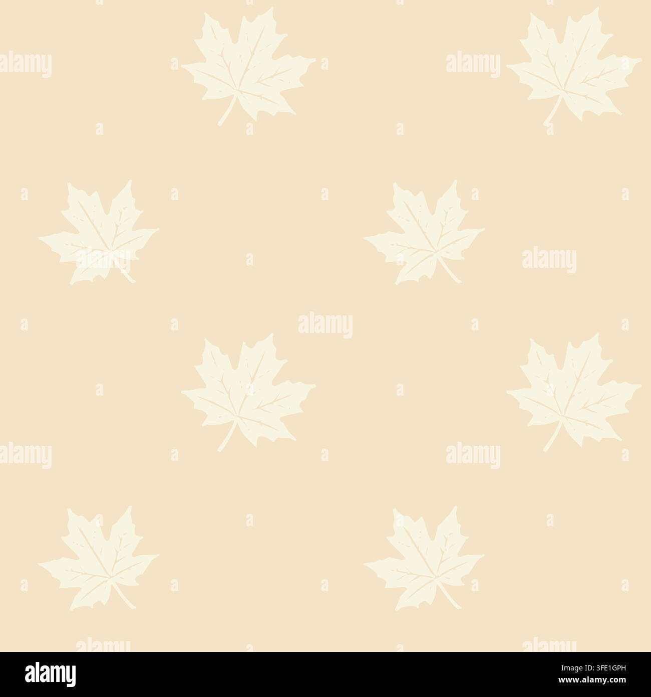 Maple Leaf Pattern – Minimal Autumn Seamless Stock Vector
