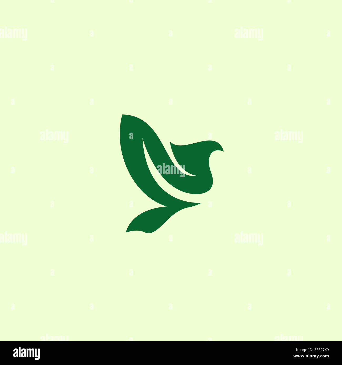 Bird Leaf Logo Vector Illustration. Bird Organic Icon Design Stock Vector