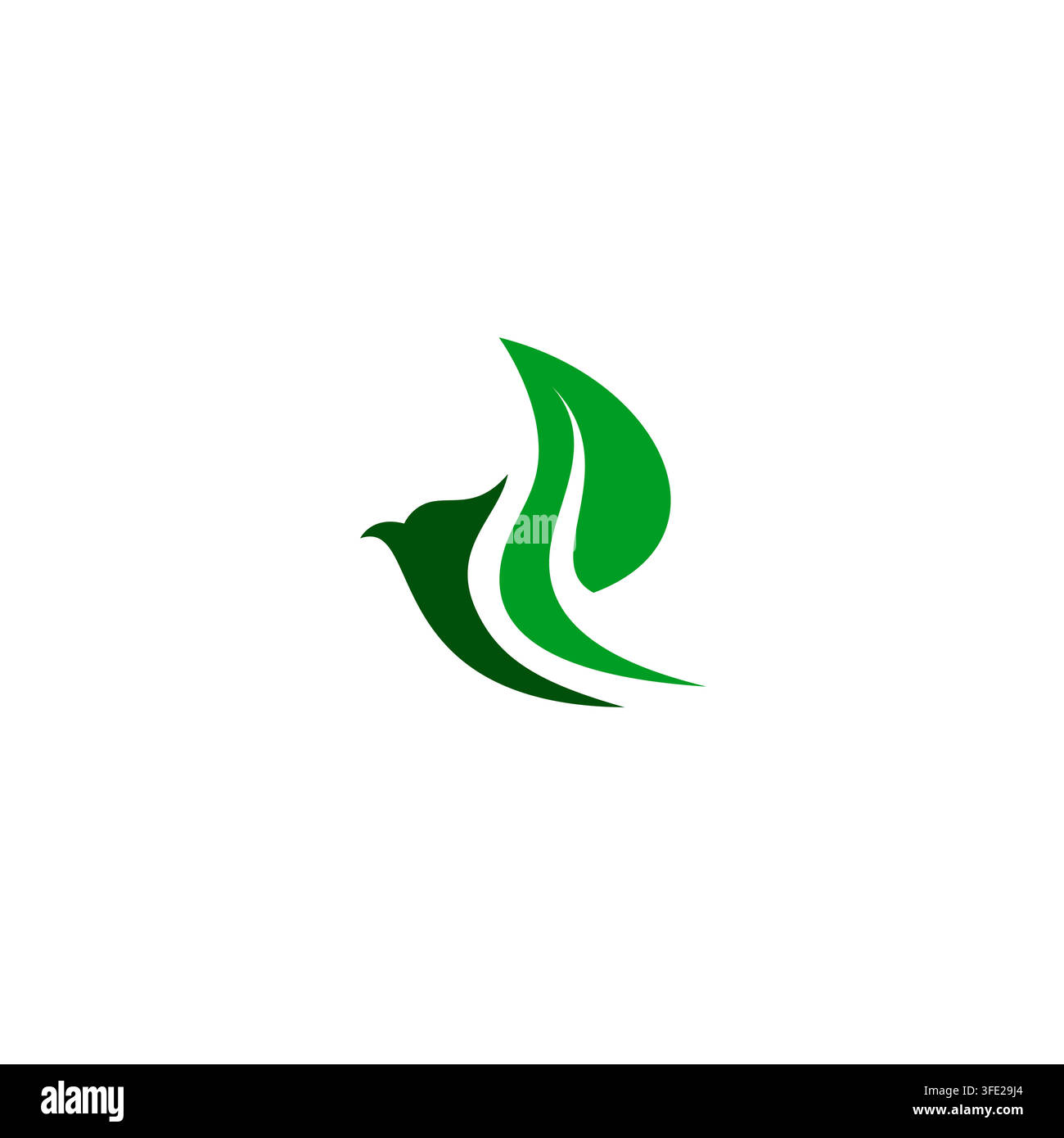 Bird Leaf Logo Vector Illustration. Bird Organic Icon Design Stock Vector