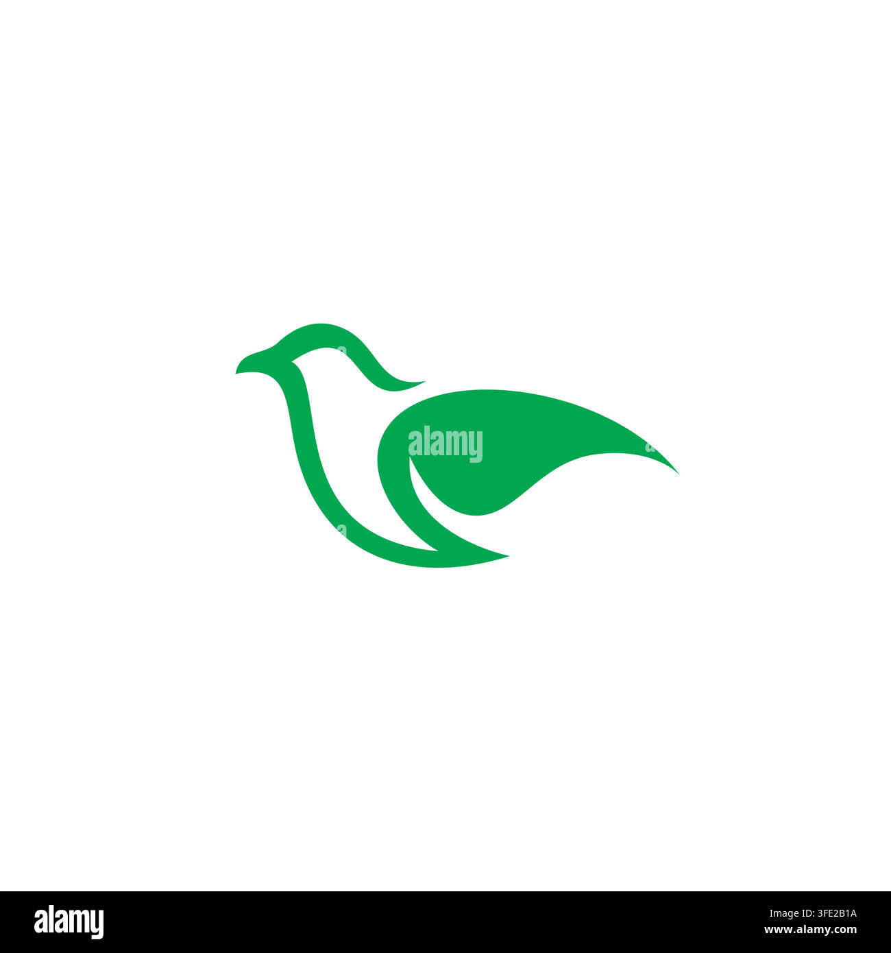 Bird Leaf Logo Vector Illustration. Bird Organic Icon Design Stock Vector