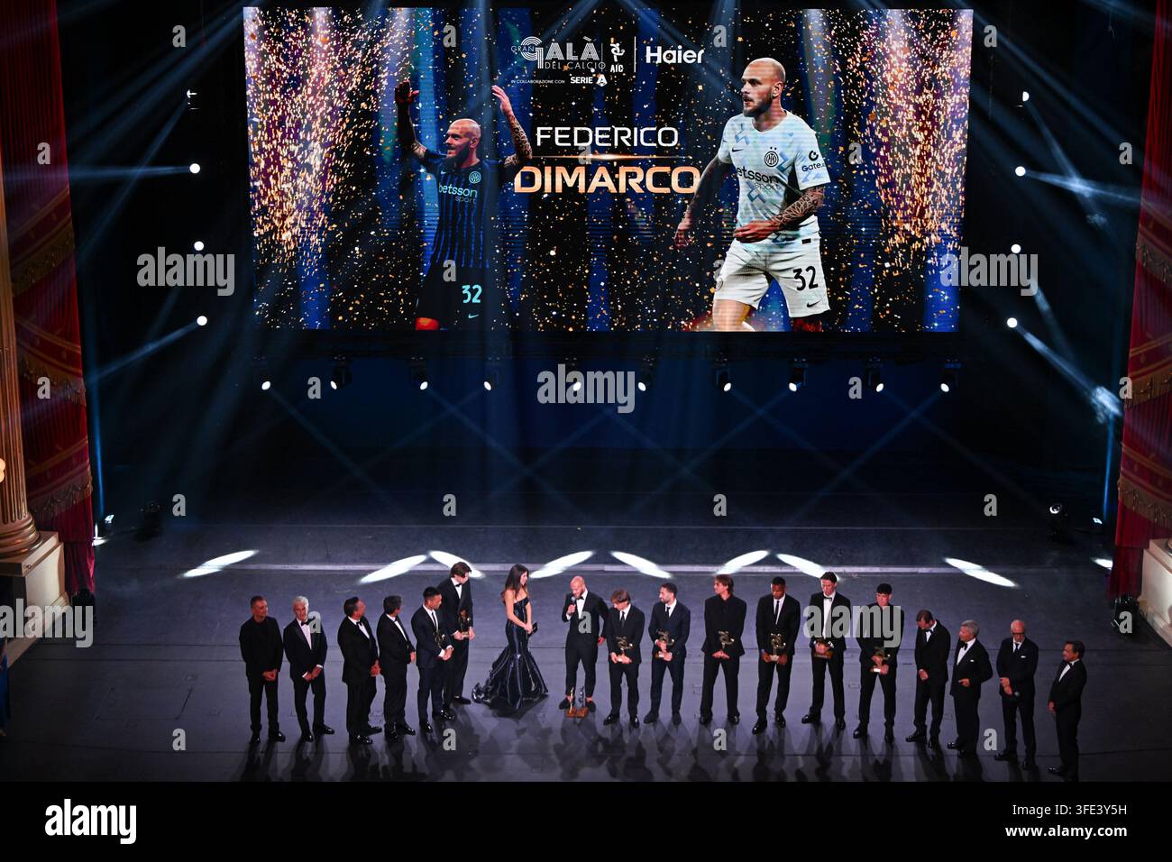 Team And MVP 2026 Federico Dimarco Is Seen On Stage During The Gran team-and-mvp-2026-federico-dimarco-is-seen-on-stage-during-the-gran