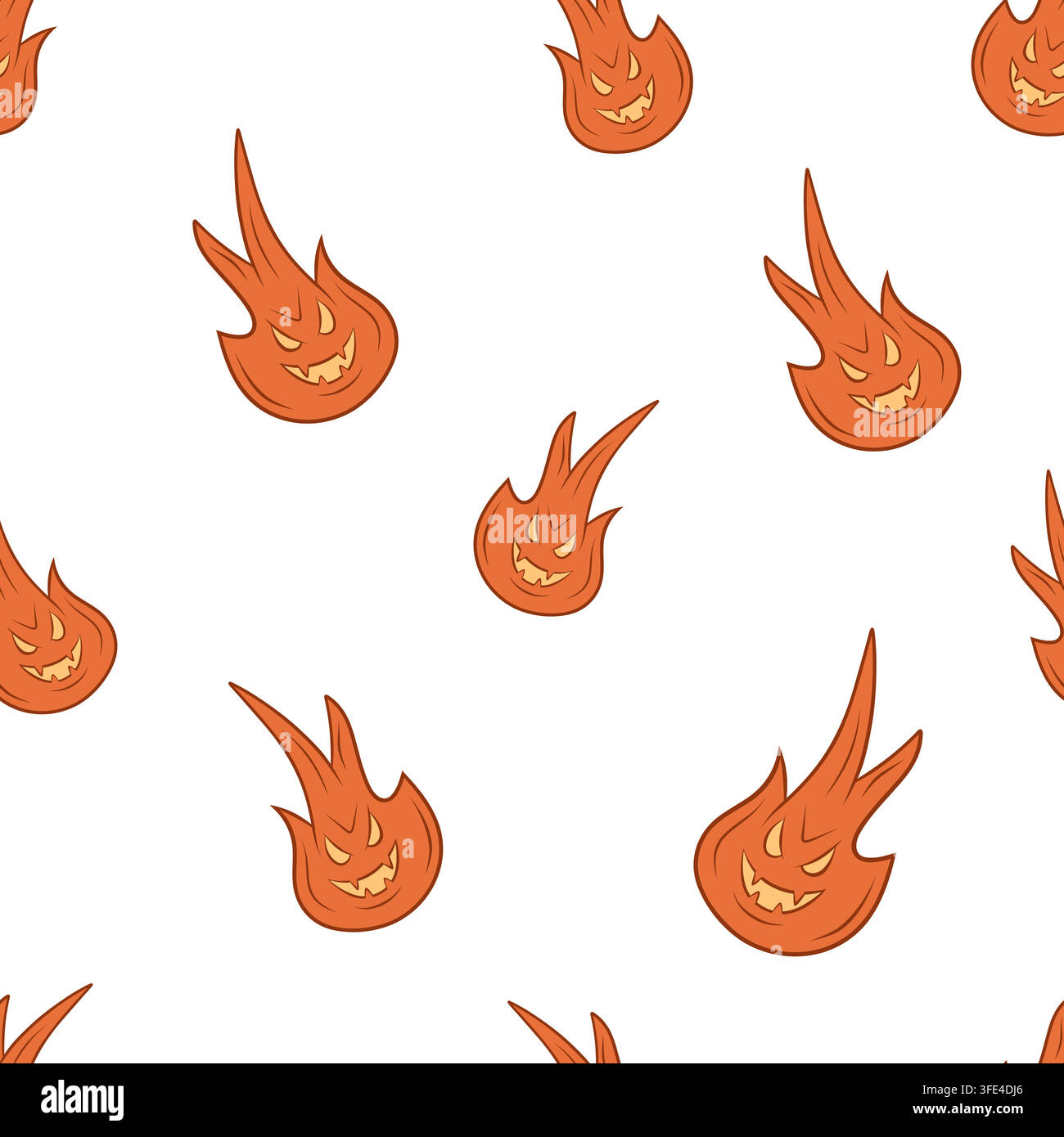 Seamless vector pattern with orange Halloween flames Stock Vector