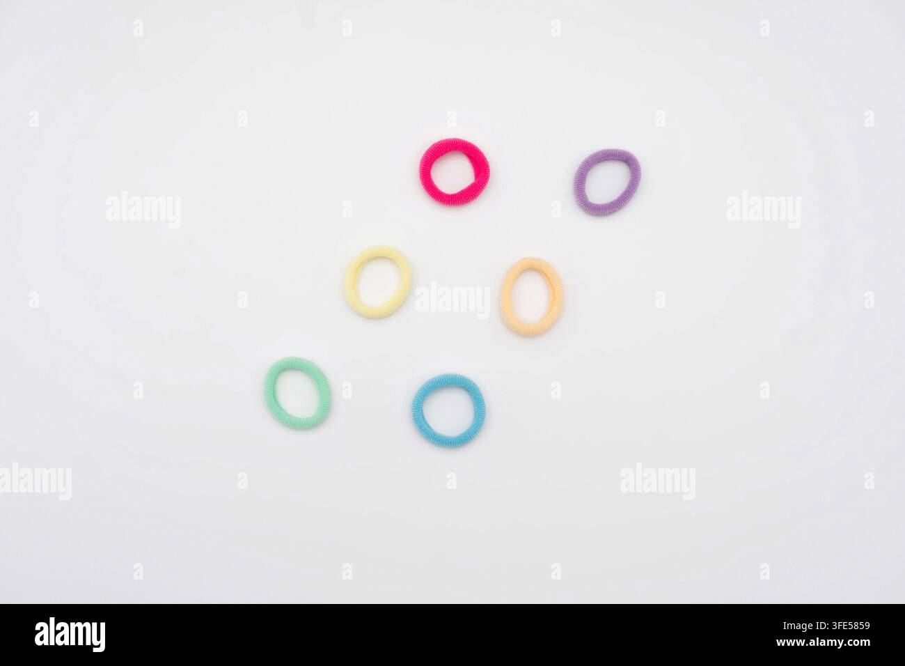 Multicolor Elastic Hair Ties Isolated Stock Photo