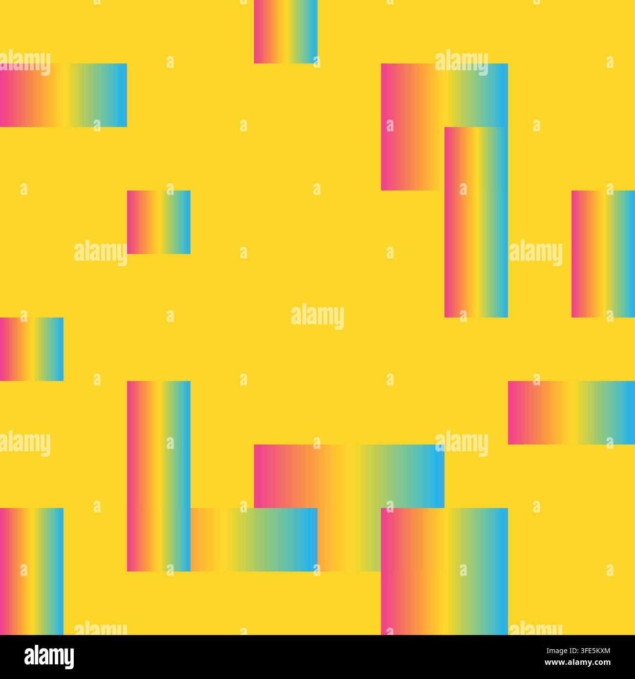 An abstract geometric design with a gradient effect. Space for text. Gradient squares on a yellow background. Stock Vector