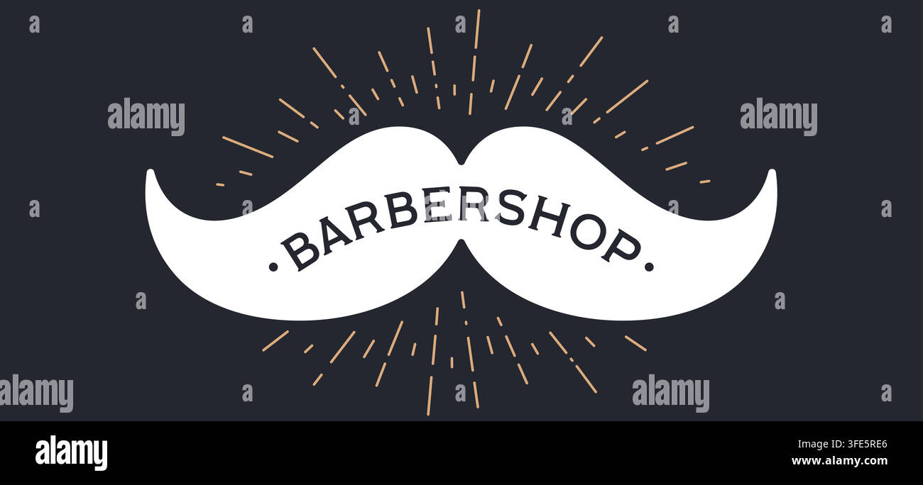 Mustache and vintage sun rays sunburst Stock Vector