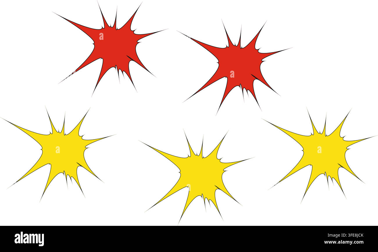 Comic Burst Vector Set for Editable Speech Effects, Posters, Comics and Advertising Graphics Stock Vector
