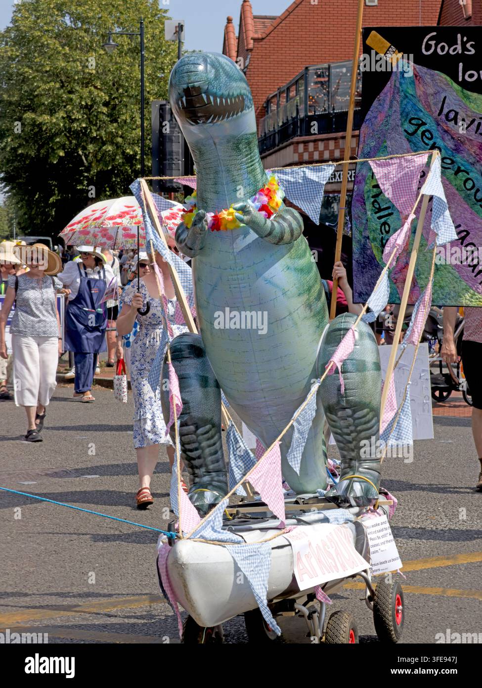 Stockton Heath Walking Day procession in Warrington, Cheshire, during July 2026. Stock Photo
