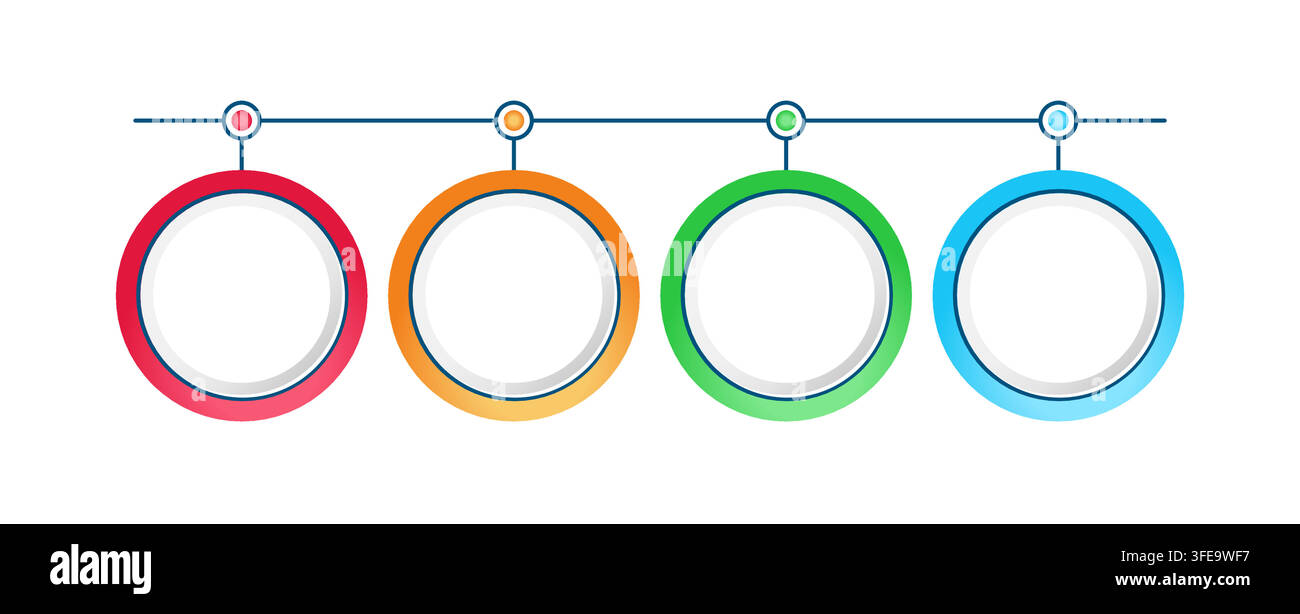 Multicolor ring infographic 4 steps Stock Vector