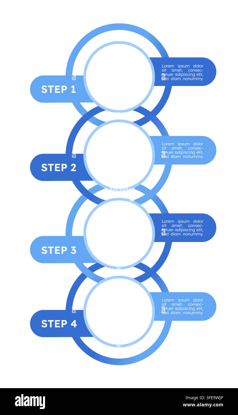Chronological sequence empty infographic template Stock Vector