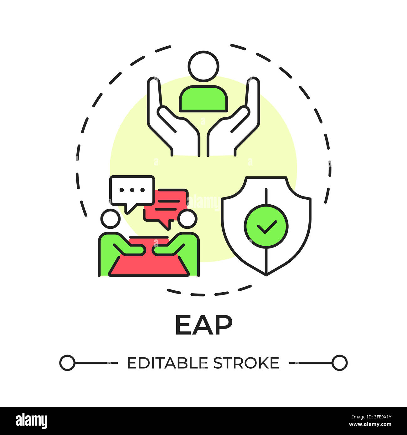 EAP flat linear concept icon Stock Vector
