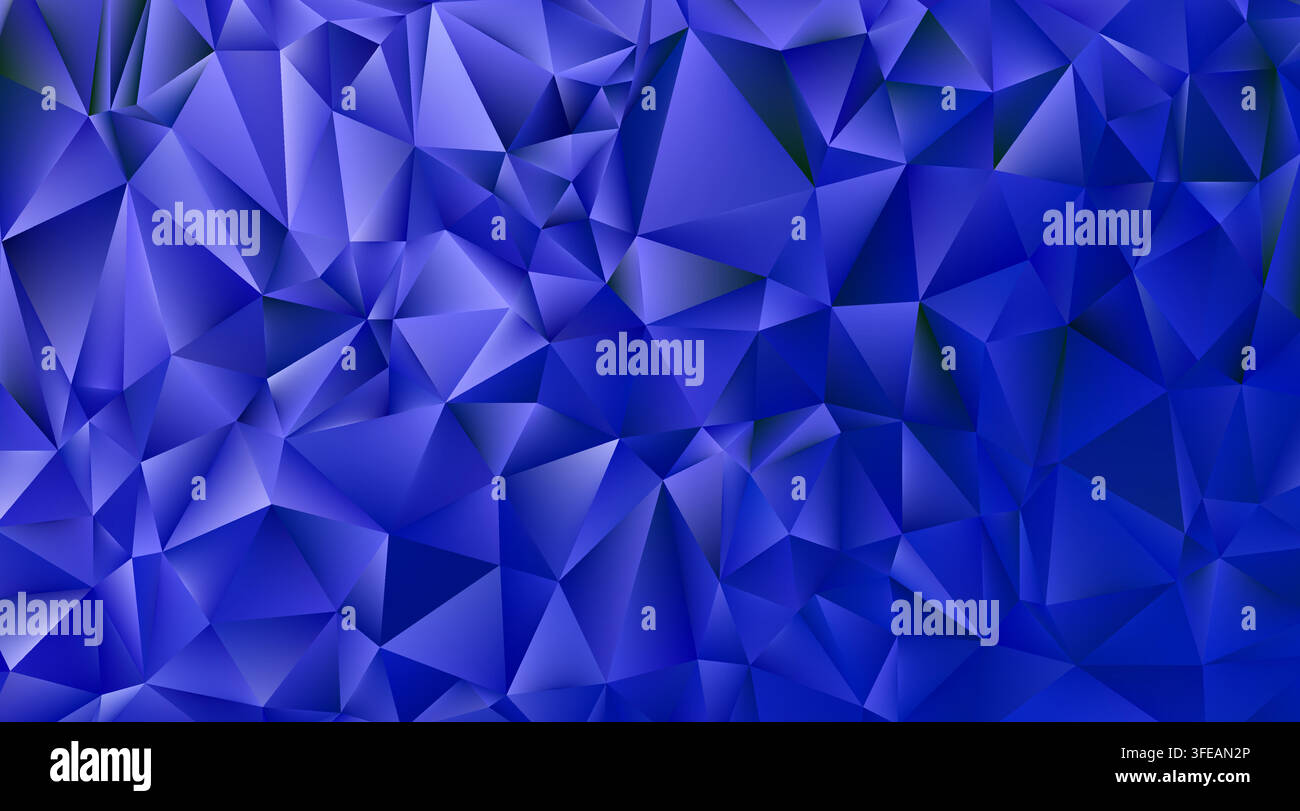 Blue triangle background. Winter Christmas bg. Blue low poly Stock Vector