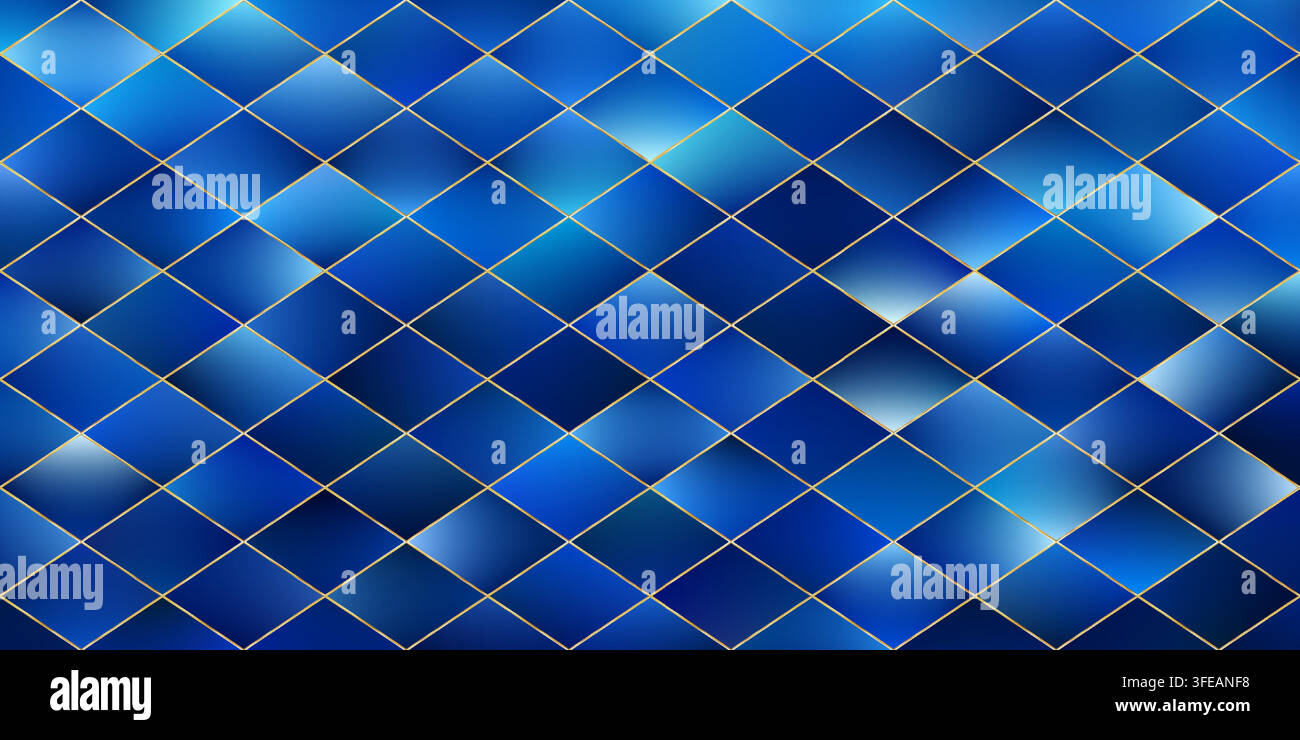Blue triangle background. Winter Christmas bg. Blue low poly Stock Vector