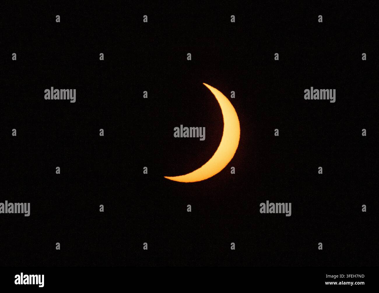 Total Solar Eclipse in Partial Phase Stock Photo