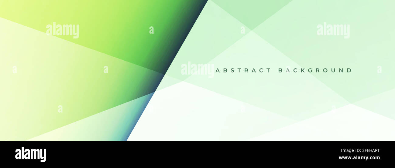 Soft abstract geometric background with pale green gradient tones, layered translucent triangular shapes, diagonal light streaks, and spacious minimal Stock Vector