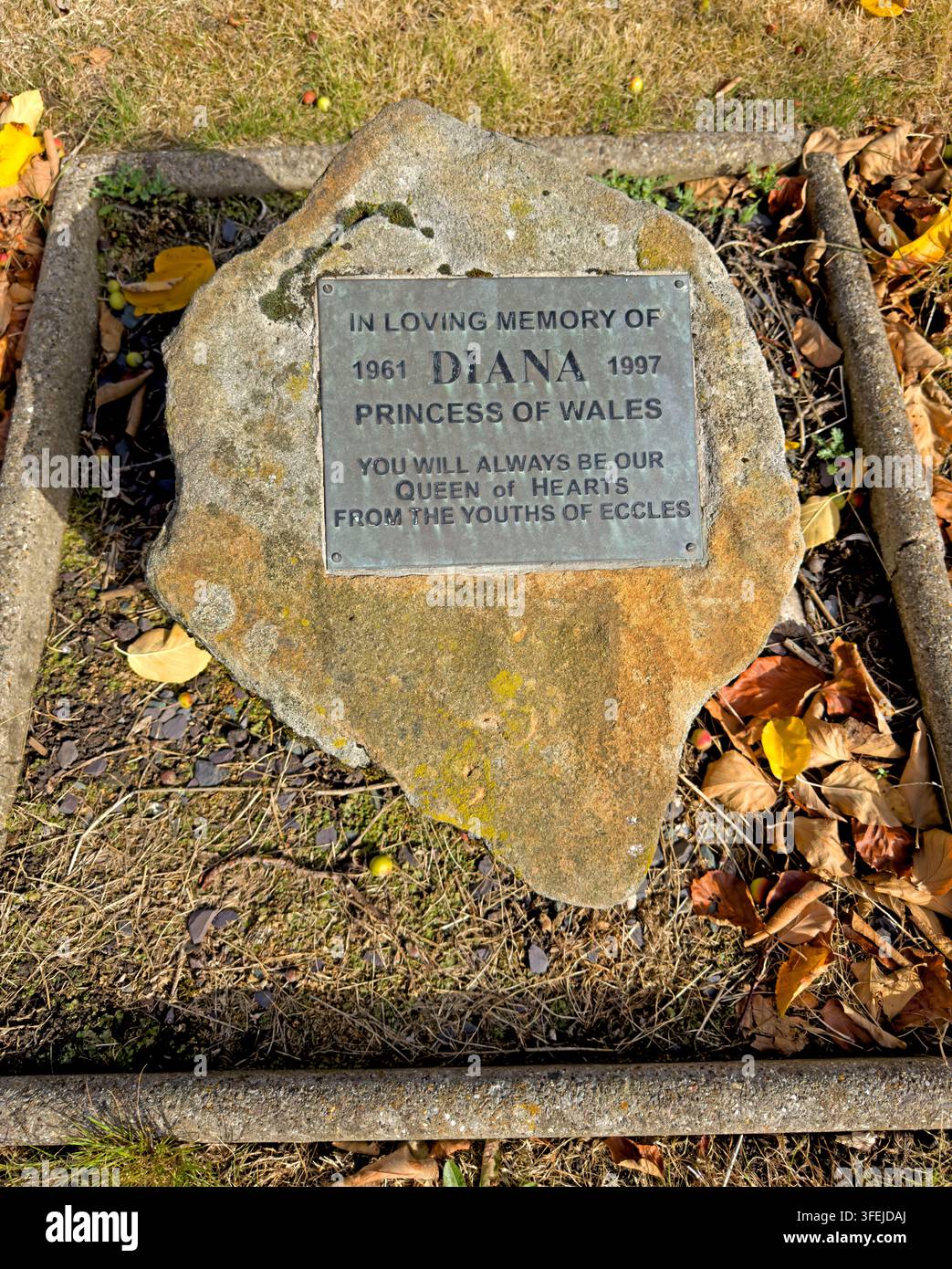 Princess Diana children's memorial stone in Eccles, Salford, Greater Manchester, England, UK. Stock Photo