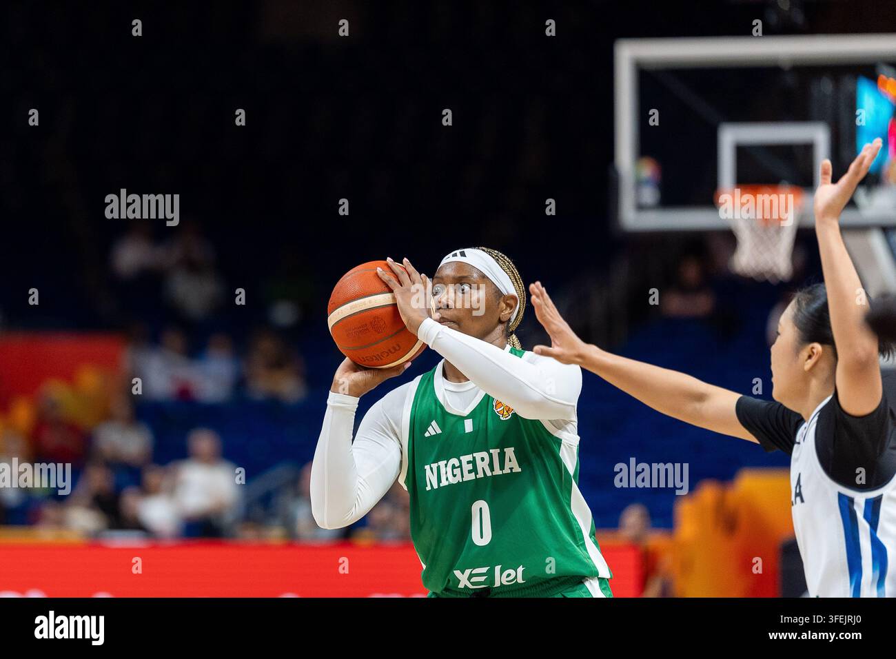 Seven Rupp Amy Okonkwo (Nigeria, #00) beim Wurf, GER, Korea vs. Nigeria ...