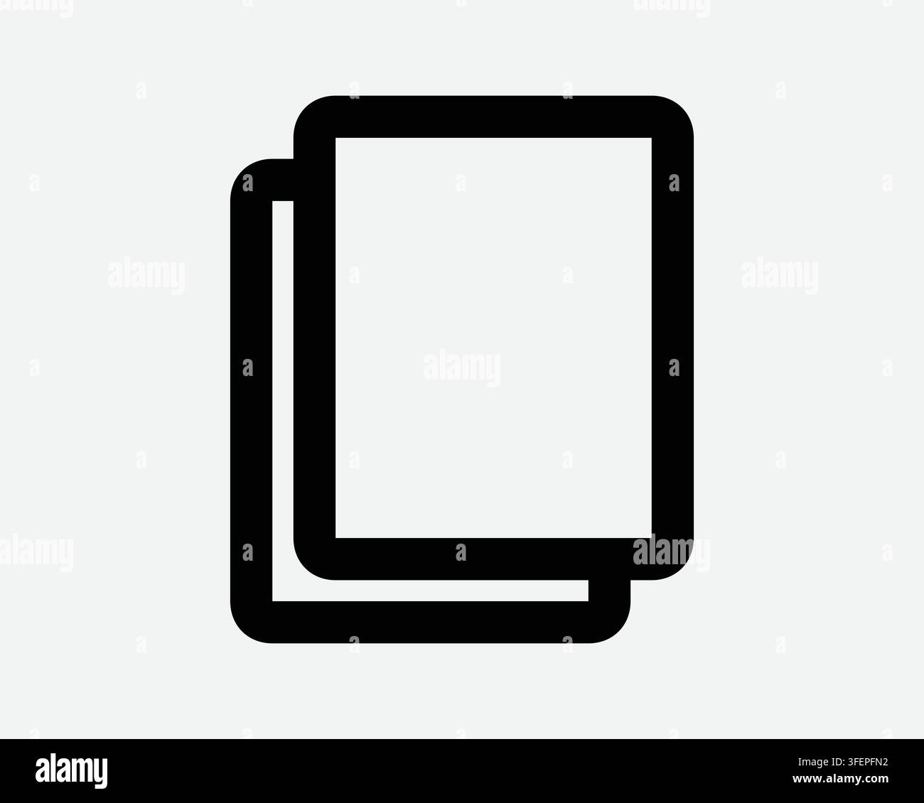 Copy Document Icon File Paper Page Doc Note Outline Sign Two Sheet Double Docs Line Symbol Black Vector Stock Vector