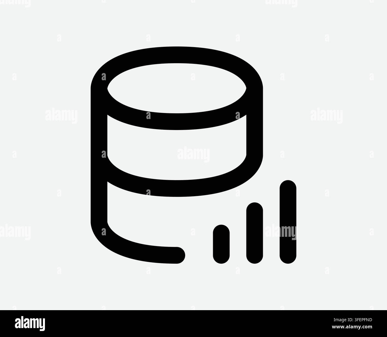 Database Chart Line Icon Internet Bar Signal Computer Outline Shape Server Data Chat Sign Vector Symbol Stock Vector