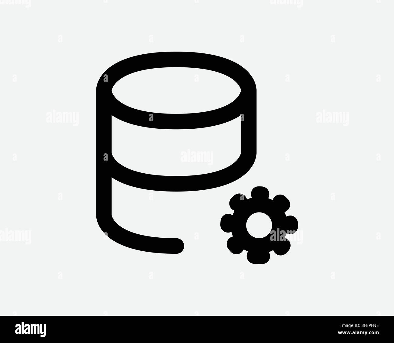 Database Settings Icon Computer Network Server Setting Outline Line Sign Symbol Software Storage Management Stock Vector