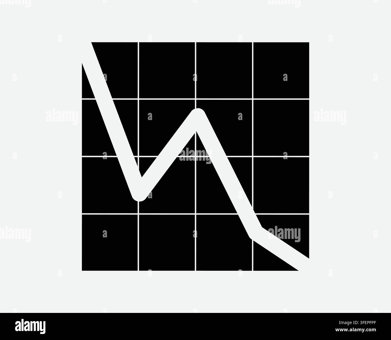 Line Chart Decrease Graph Icon Business Stock Market Fall Symbol Economic Report Forecast Trading Decline Loss Sign Stock Vector
