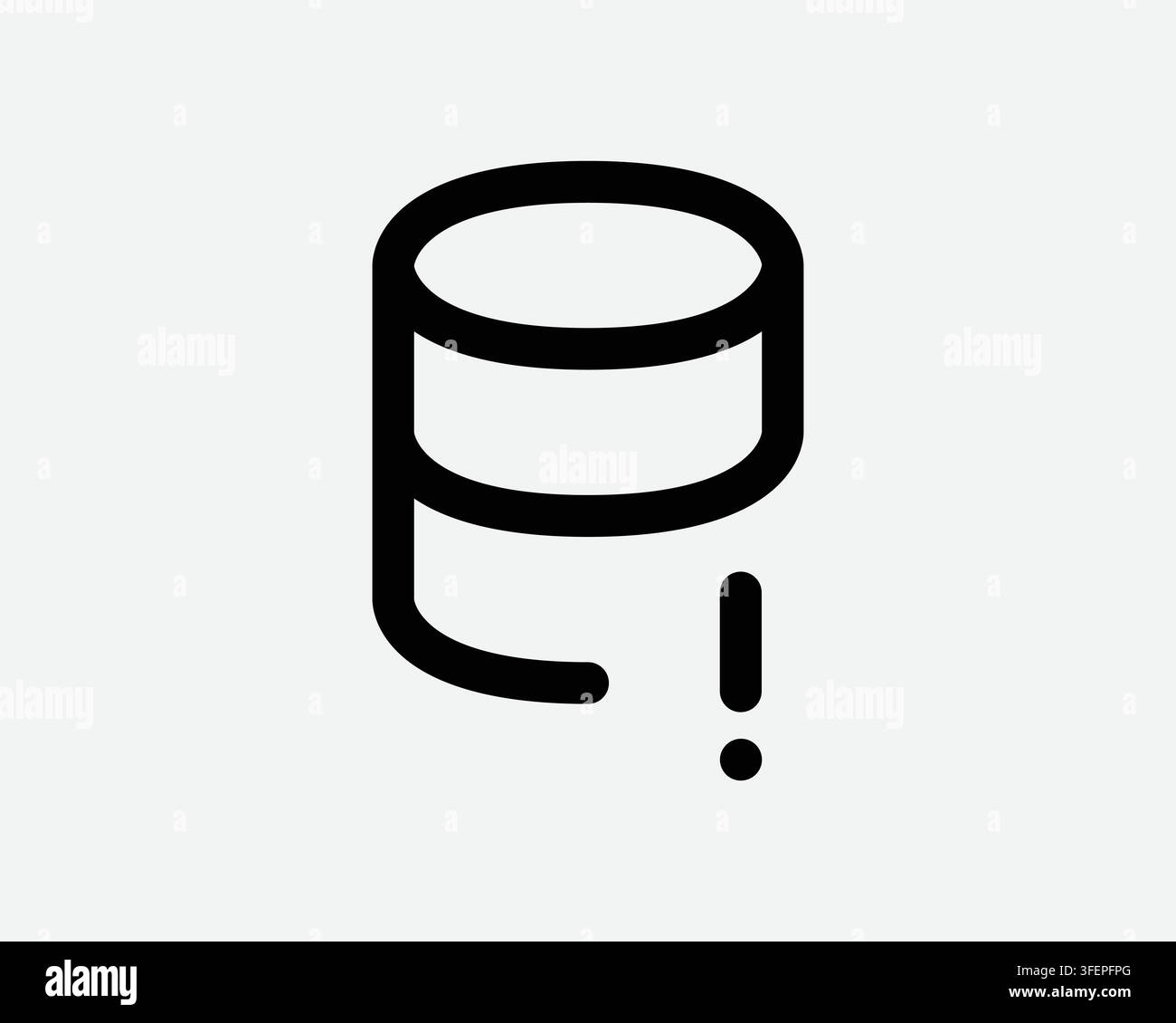 Database Server Error Icon Computer Internet Data Exclamation Mark Alert Issue Problem Outline Line Symbol Stock Vector