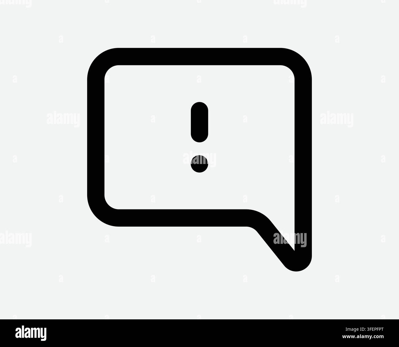 Exclamation Mark Chat Line Icon Error Message Warning Speech Problem Comment Notification Outline Sign Symbol Stock Vector