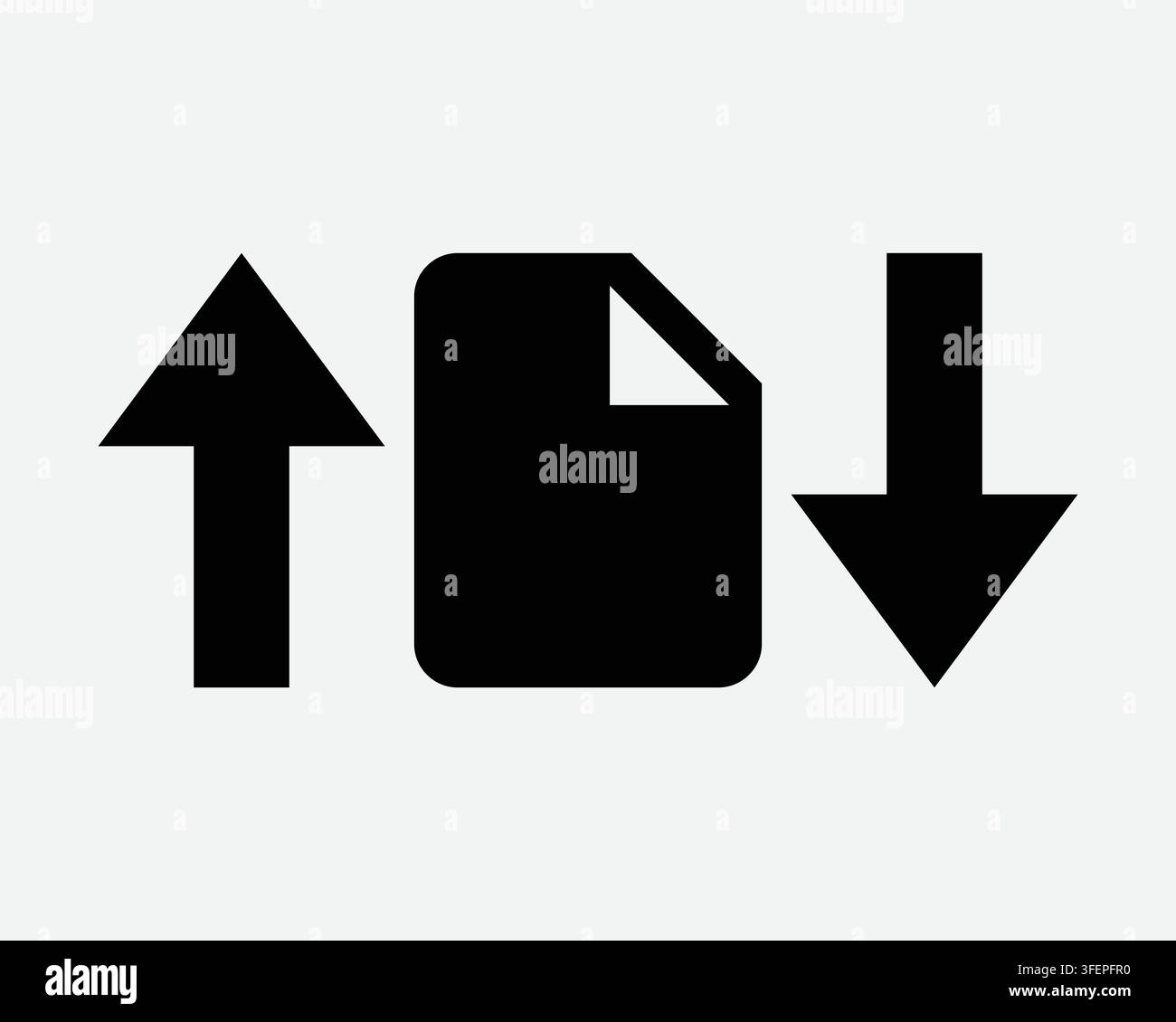 Upload Download File Icon Data Transfer Folder Up Down Arrow Pointing Symbol Send Receive Pointer Vector Sign Stock Vector